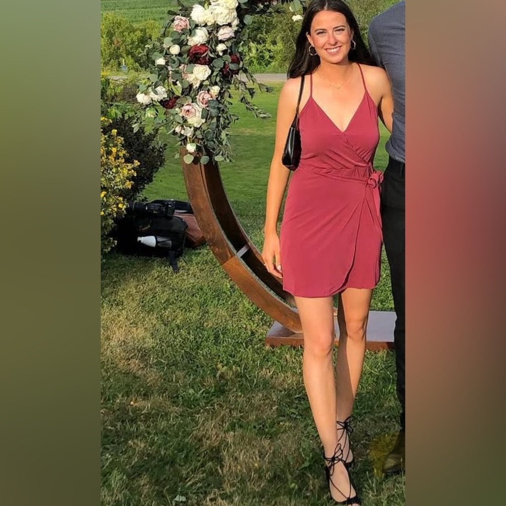 BCBGeneration Burgundy Wrap Dress